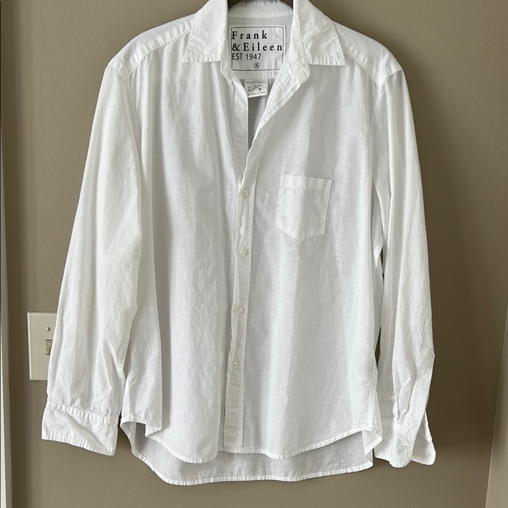 Frank & Eileen White Eileen Oversized Shirt small